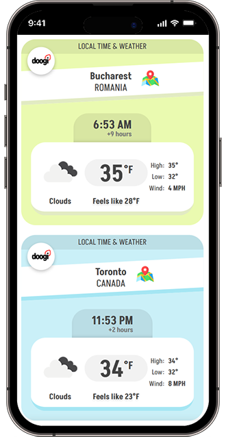 Weather screenshot on smartphone